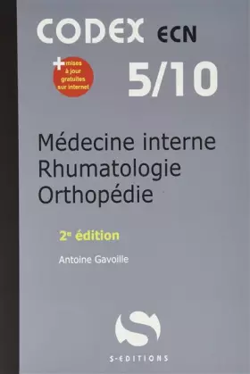Couverture du produit · Médecine interne rhumatologie orthopédie: codex en 5/10