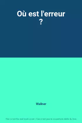 Couverture du produit · Où est l'erreur ?