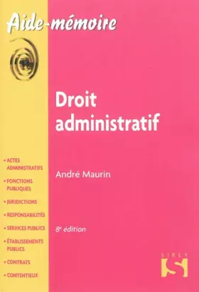 Couverture du produit · Droit administratif - 8e éd.: Aide-mémoire Sirey