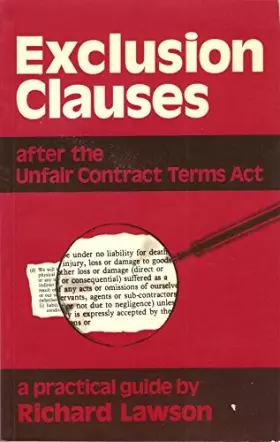 Couverture du produit · Exclusion clauses after the Unfair Contract Terms Act