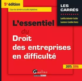 Couverture du produit · L'essentiel du droit des entreprises en difficulté 2015-2016
