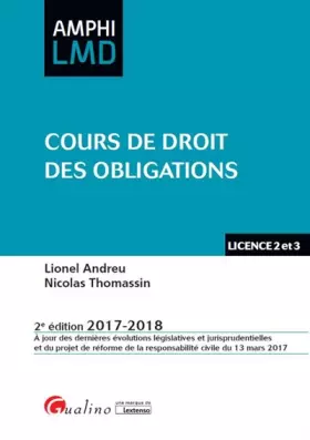 Couverture du produit · Cours de droit des obligations