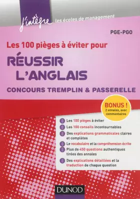 Couverture du produit · Les 100 pièges à éviter pour Réussir l'Anglais - Concours Tremplin et Passerelle: Concours Tremplin et Passerelle