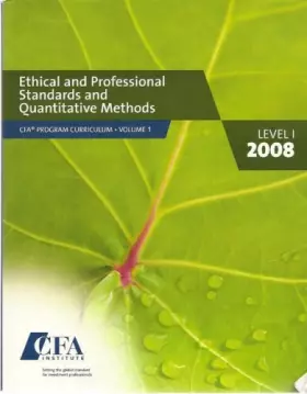Couverture du produit · Ethical and Professional Standards and Quantitative Methods Edition: first