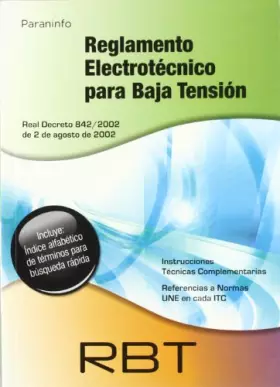 Couverture du produit · RBT Reglamento electrotécnico para baja tensión