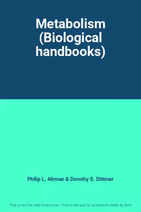 Couverture du produit · Metabolism (Biological handbooks)
