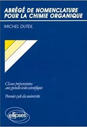 Couverture du produit · Abrégé de nomenclature pour la chimie organique