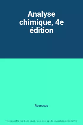 Couverture du produit · Analyse chimique, 4e édition