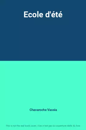 Couverture du produit · Ecole d'été