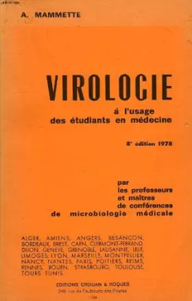 Couverture du produit · Virologie a l'usage des etudiants en medecine