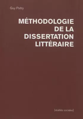 Couverture du produit · Méthodologie de la dissertation littéraire