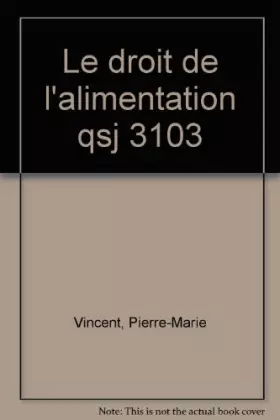 Couverture du produit · Le droit de l'alimentation