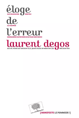 Couverture du produit · Eloge de l'Erreur