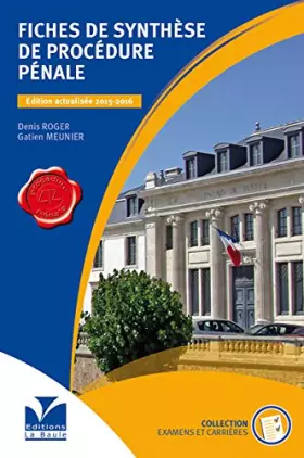 Couverture du produit · Fiches de synthèse de Procédure Pénale