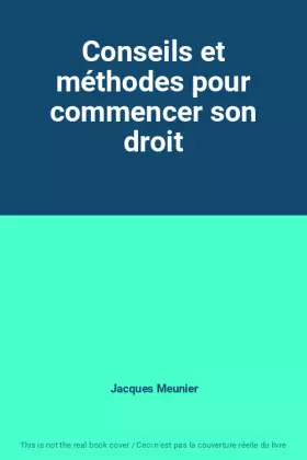 Couverture du produit · Conseils et méthodes pour commencer son droit
