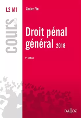 Couverture du produit · Droit pénal général 2018 - 9e éd.