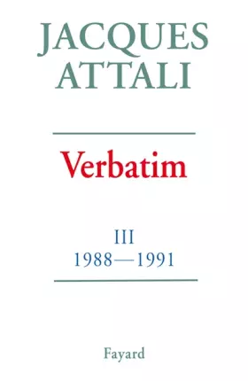 Couverture du produit · Verbatim. Tome 3, Chronique des années 1988-1991