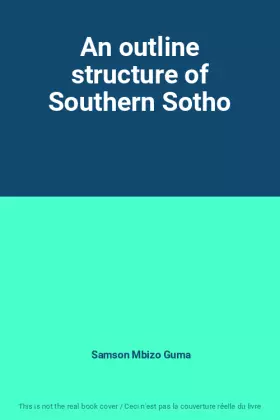 Couverture du produit · An outline structure of Southern Sotho