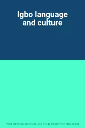 Couverture du produit · Igbo language and culture
