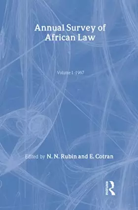 Couverture du produit · Annual Survey of African Law Cb: Volume One : 1967 (Library of African Study)