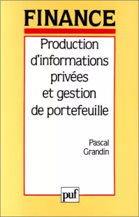Couverture du produit · Production d'informations privées et gestion de portefeuille