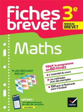 Couverture du produit · Fiches brevet - Maths 3e Brevet 2025: tout le programme en fiches de révision détachables