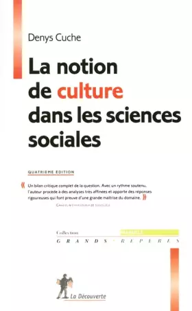 Couverture du produit · La notion de culture dans les sciences sociales