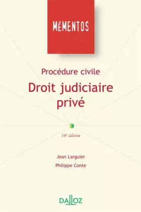Couverture du produit · Procédure civile - Droit judiciaire privé