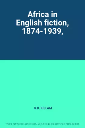 Couverture du produit · Africa in English fiction, 1874-1939,