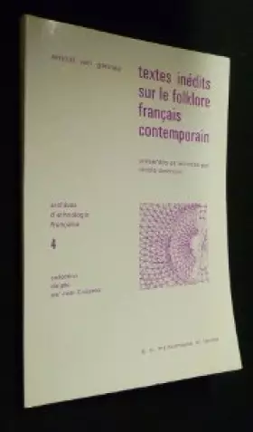 Couverture du produit · Textes inédits sur le folklore français contemporain