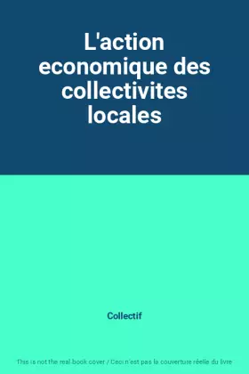 Couverture du produit · L'action economique des collectivites locales