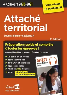 Couverture du produit · Concours Attaché territorial - Catégorie A - Préparation rapide et complète à toutes les épreuves !: Concours 2020