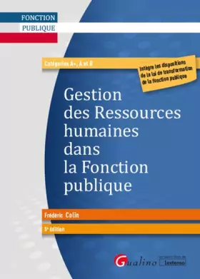 Couverture du produit · Gestion des ressources humaines dans la Fonction publique