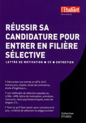 Couverture du produit · Réussir sa candidature pour entrer dans une filière sélective