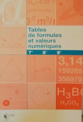 Couverture du produit · Tables de formules et valeurs numériques - enseignement secondaire - cycle d'orientation