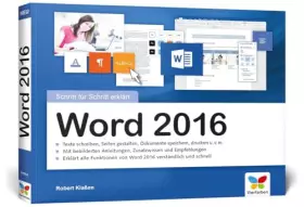 Couverture du produit · Word 2016: Schritt für Schritt, alles auf einen Blick im praktischen Querformat, komplett in Farbe. Ideal Für Ein- und Umsteige