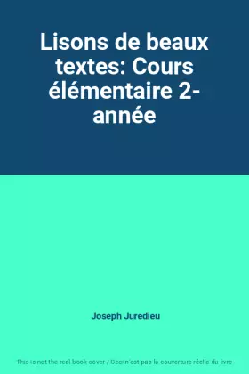 Couverture du produit · Lisons de beaux textes: Cours élémentaire 2- année