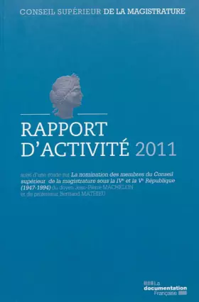 Couverture du produit · Rapport d'activité 2011 du Conseil supérieur de la Magistrature