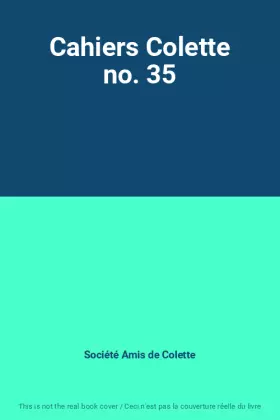 Couverture du produit · Cahiers Colette no. 35