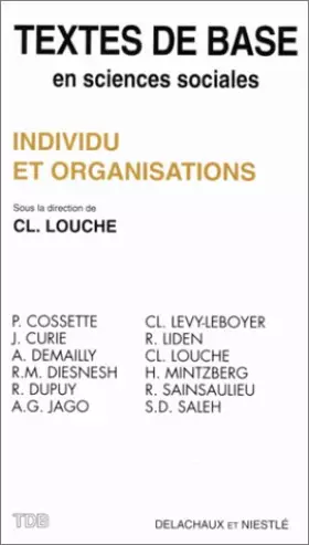 Couverture du produit · Individu et organisations