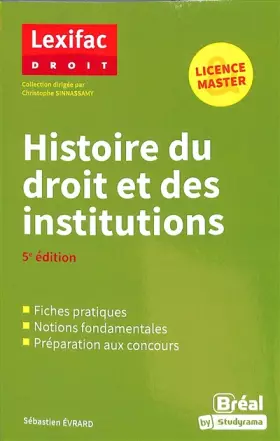 Couverture du produit · Histoire du droit et des institutions