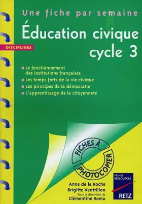 Couverture du produit · EDUCATION CIVIQUE. : Fiches à photocopier
