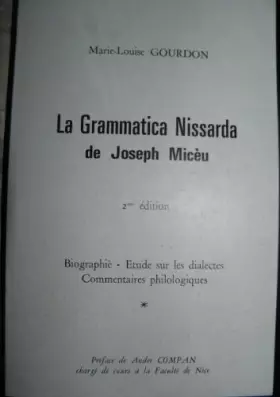 Couverture du produit · LA GRAMMATICA NISSARDA DE JOSEPH MICEU