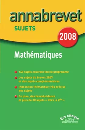 Couverture du produit · Mathématiques Brevet : Sujets