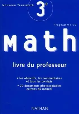 Couverture du produit · Nouveau Transmath, 3e, professeur