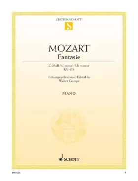 Couverture du produit · Fantasie c-Moll: KV 475. Klavier.: K 475. piano. (Edition Schott Einzelausgabe)