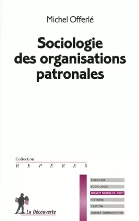 Couverture du produit · Sociologie des organisations patronales