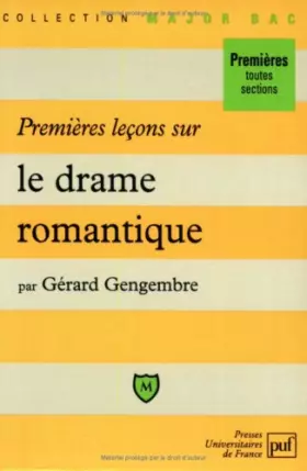 Couverture du produit · Premières leçons sur le drame romantique