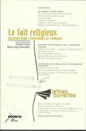 Couverture du produit · Le fait religieux: Question pour l'enseignant de francais