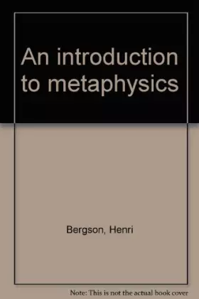Couverture du produit · An introduction to metaphysics